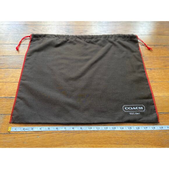 COACH 19"x15" Brown/Red Dust Bag - Picture 5 of 6